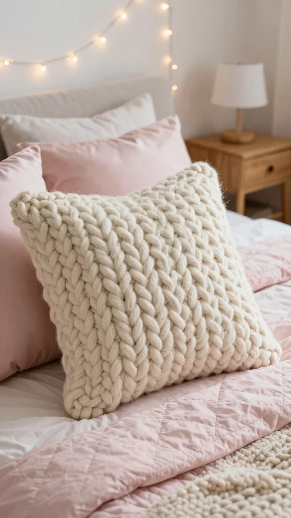 11 Twin XL Pillow Ideas for Dorm Rooms and Single Beds - 1. The Cozy Chunky Knit 1