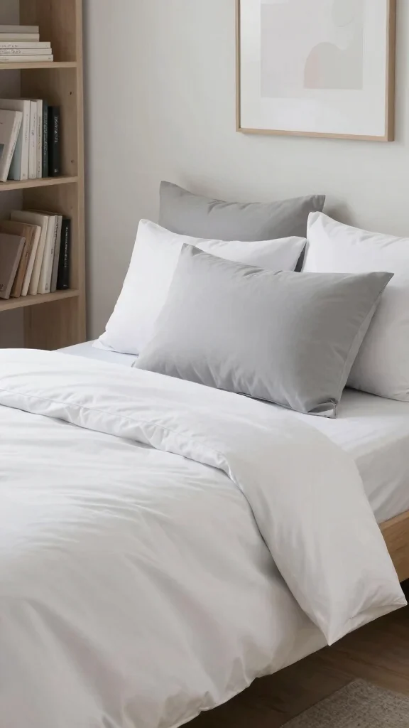 11 Twin XL Pillow Ideas for Dorm Rooms and Single Beds - 7. Minimalist Solid Color Pillows 1