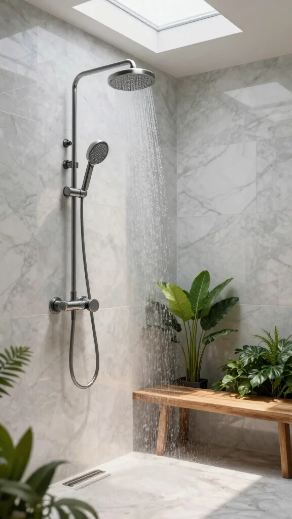11 Two Shower Heads on the Same Wall Ideas for a Balanced Shower - 6. Luxurious Rain Shower Experience 1