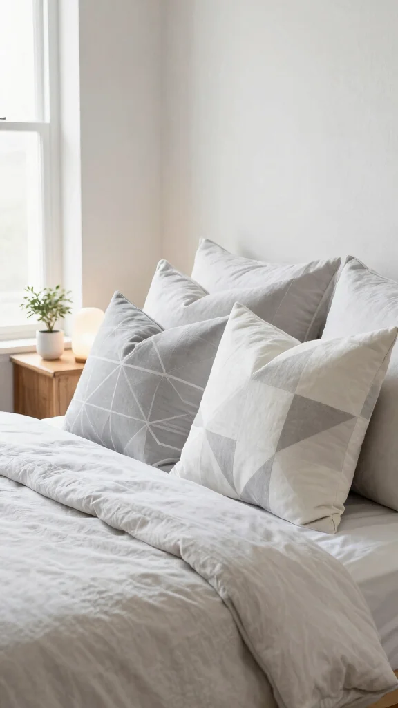 11 Vanilla Girl Pillow Ideas for a Soft Neutral Aesthetic Bedroom - 3. Minimalist Geometric Pillows 1