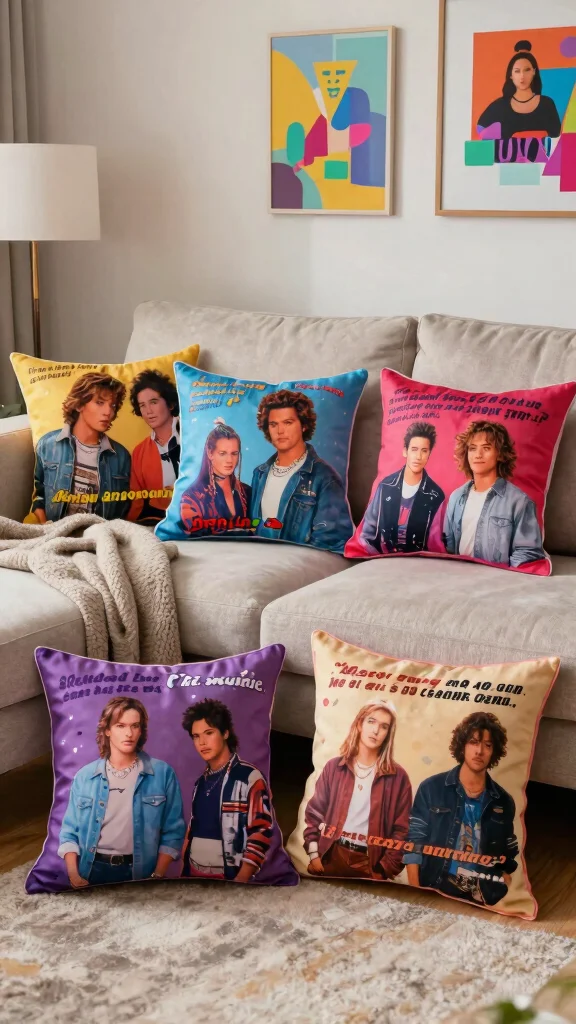 11 Y2K Pillow Ideas for a Fun Nostalgic 2000s-Inspired Home Accent - 1. Pop Culture Icons 1