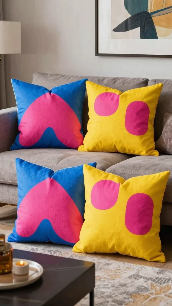 11 Y2K Pillow Ideas for a Fun Nostalgic 2000s-Inspired Home Accent - 2. Abstract Patterns 1