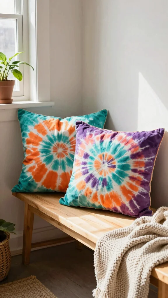 11 Y2K Pillow Ideas for a Fun Nostalgic 2000s-Inspired Home Accent - 3. Tie-Dye Dreams 1