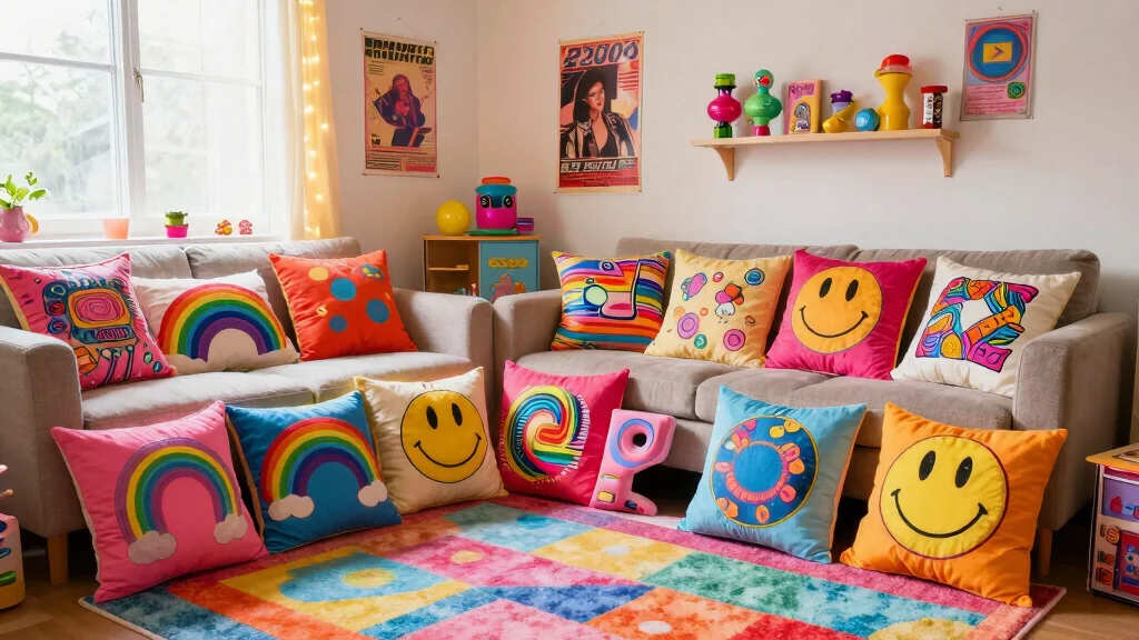 11 Y2K Pillow Ideas for a Fun Nostalgic 2000s-Inspired Home Accent