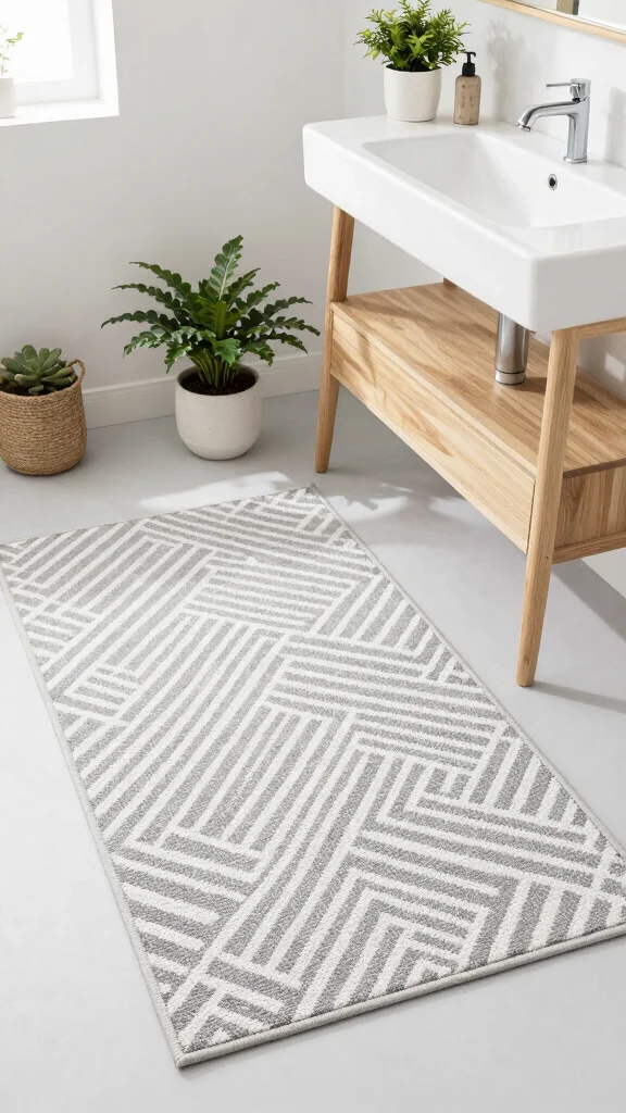11 Zen Bathroom Rug Ideas for a Calm Spa-Like Floor Textile - 10. Minimalist Scandinavian Style 1