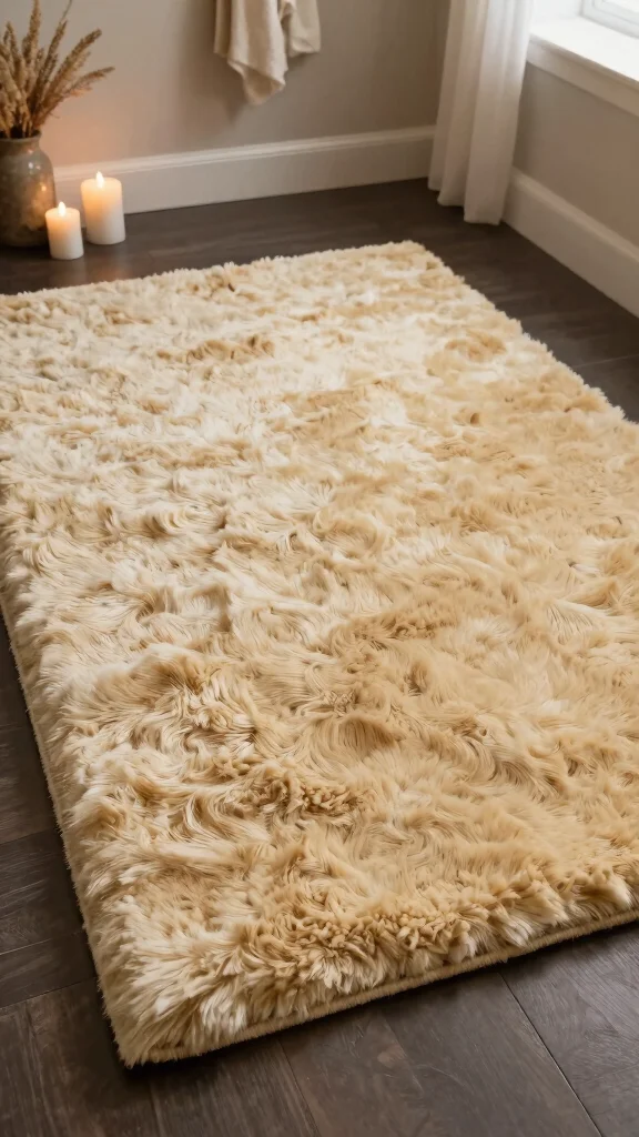 12 Bathroom Rug Ideas for Dark Floors That Add Contrast and Warmth - 9. Soft Wool Rugs for Cozy Warmth 1