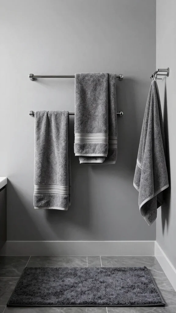 12 Bathroom Rug and Towel Color Palette Ideas for a Cohesive Look - 7. Monochromatic Shades 1