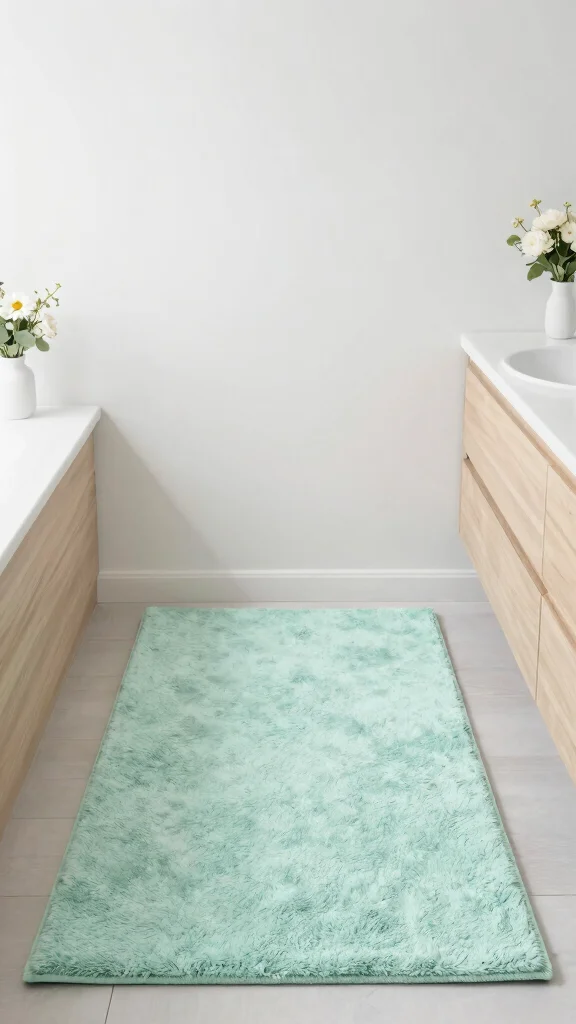 12 Colorful Bathroom Rug Ideas for a Bold Joyful Bathroom Floor - 9. Soft Pastels 1