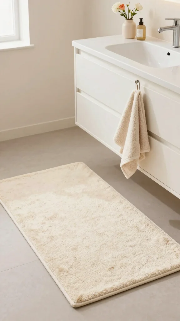 12 In-Front-of-Vanity Bathroom Rug Ideas for the Perfect Placement - 2. Organic Cotton Rugs for Softness and Comfort 1