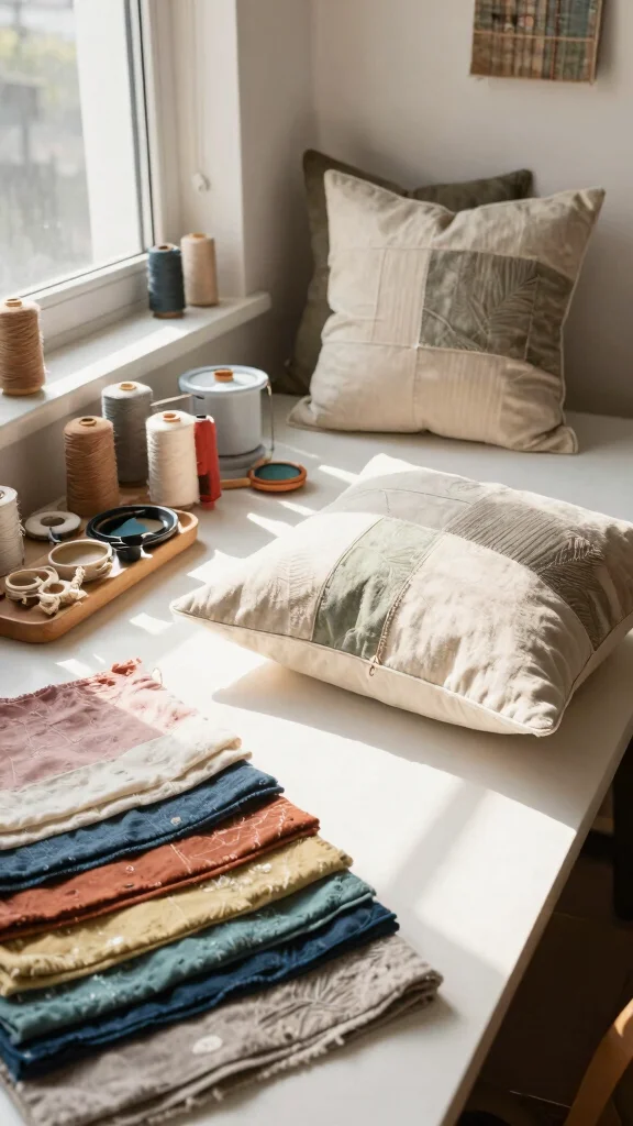 12 Japandi Pillow Ideas for a Calm Minimal Beautifully Layered Home - 12. Personalization with DIY Pillows 1