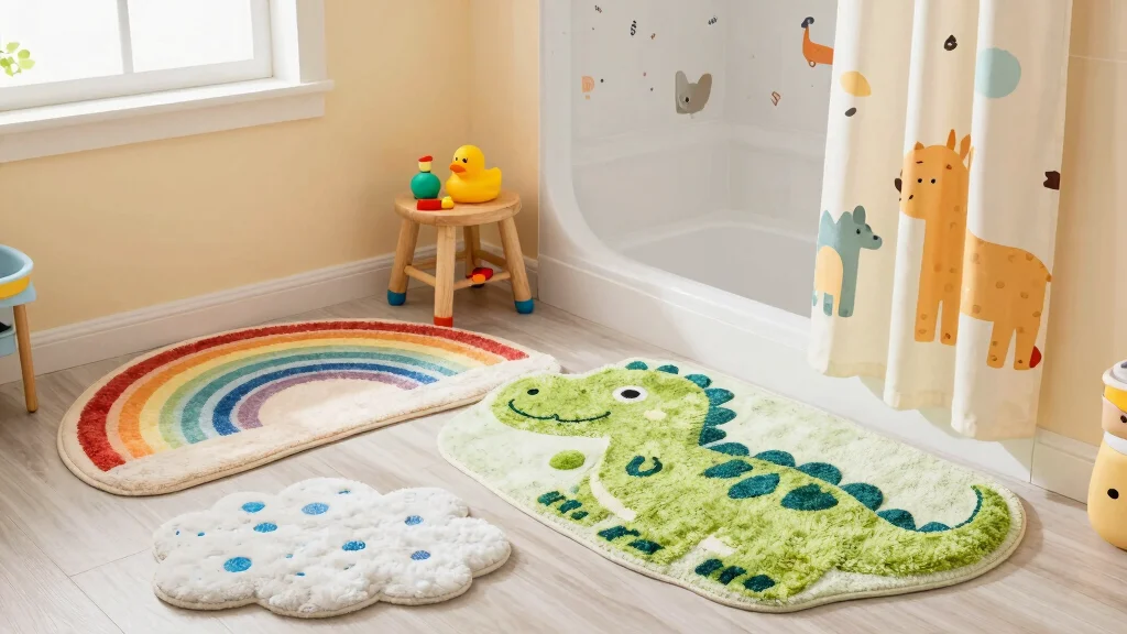 12 Kids' Bathroom Rug Ideas for a Fun Colorful Easy-to-Clean Floor