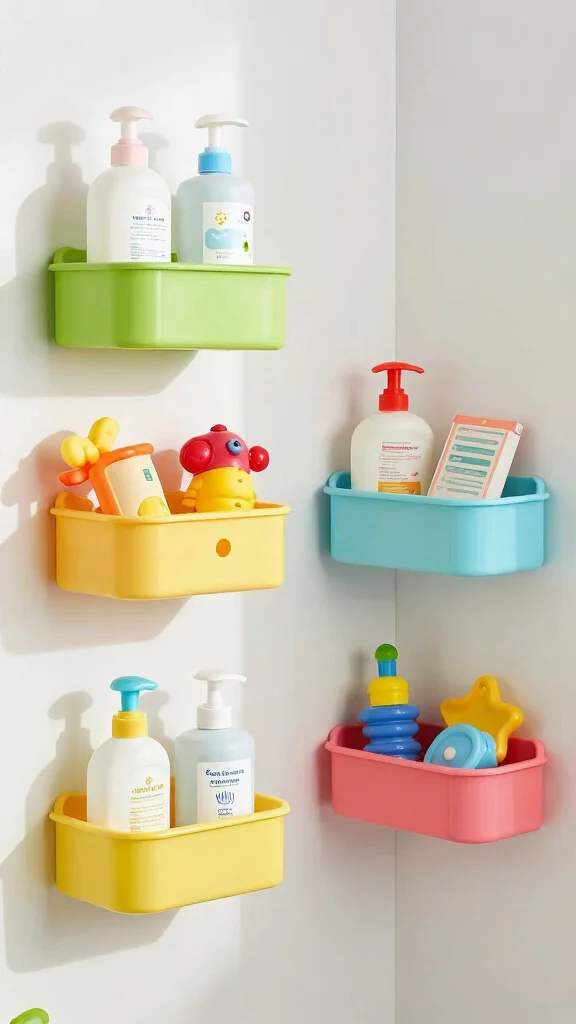 12 Kids' Shower Head Ideas From Fun Colors to Height-Adjustable Mounts - 11. Functional Accessories: Shower Caddies and Holders 1