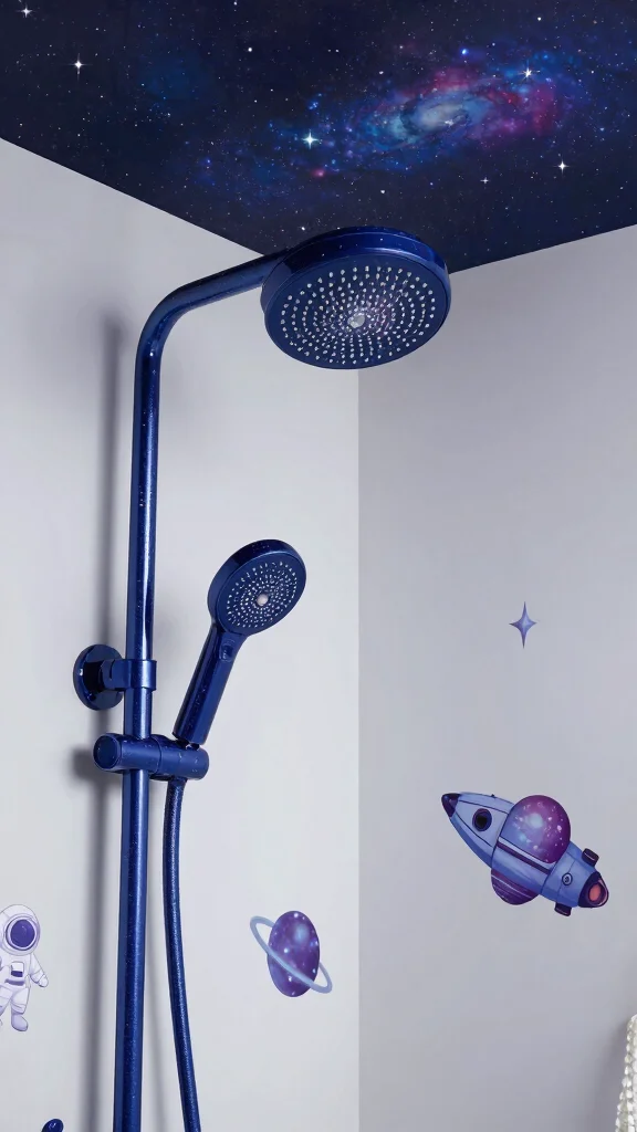 12 Kids' Shower Head Ideas From Fun Colors to Height-Adjustable Mounts - 9. Space Explorers: Galaxy-Themed Shower Heads 1