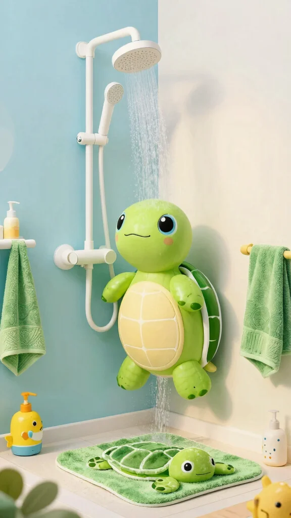 12 Kids' Shower Head Ideas for Fun Adjustable and Child-Friendly Showers - 1. Aqua Turtle Shower Head 1