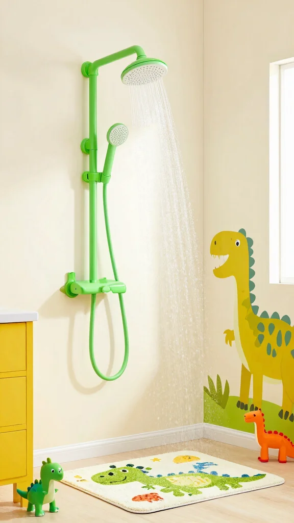 12 Kids' Shower Head Ideas for Fun Adjustable and Child-Friendly Showers - 2. Dinosaur Adventure Shower Head 1