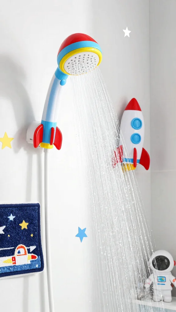 12 Kids' Shower Head Ideas for Fun Adjustable and Child-Friendly Showers - 4. Rocket Ship Shower Head 1