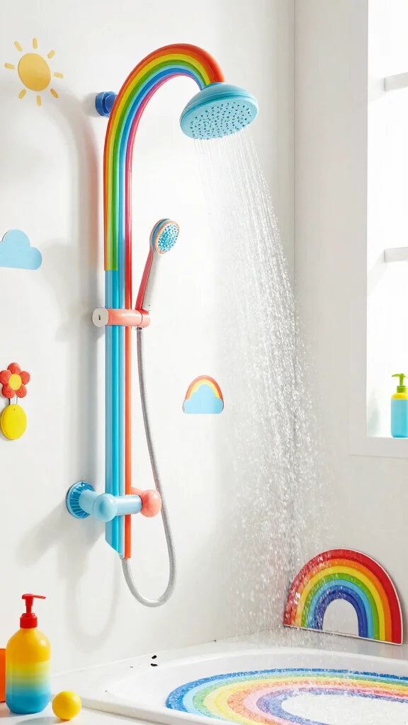 12 Kids' Shower Head Ideas for Fun Adjustable and Child-Friendly Showers - 6. Rainbow Shower Head 1