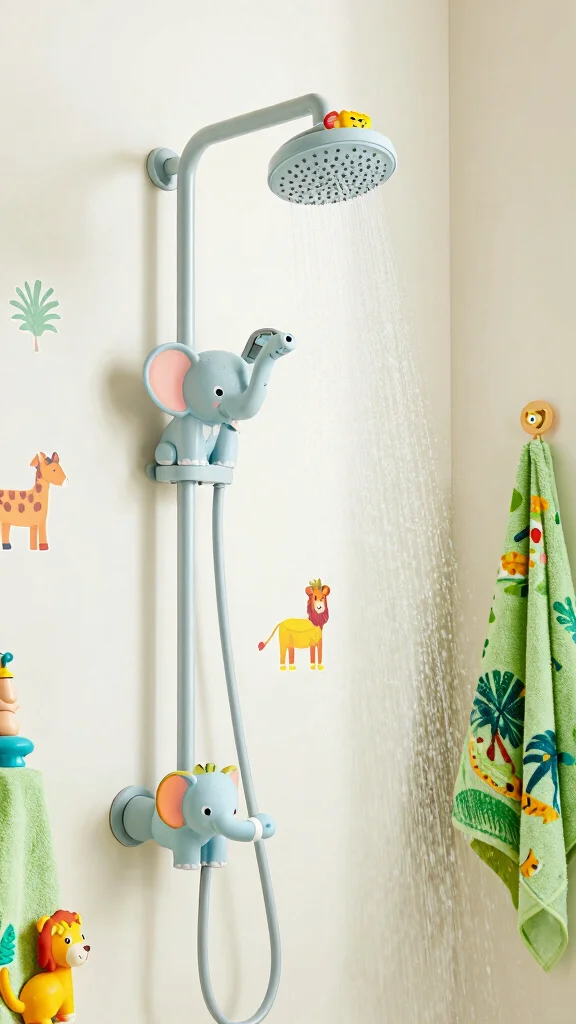 12 Kids' Shower Head Ideas for Fun Adjustable and Child-Friendly Showers - 7. Safari Animal Shower Head 1