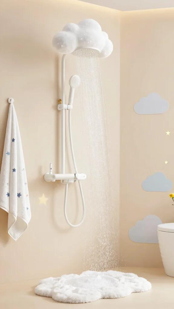 12 Kids' Shower Head Ideas for Fun Adjustable and Child-Friendly Showers - 8. Cloud and Star Shower Head 1