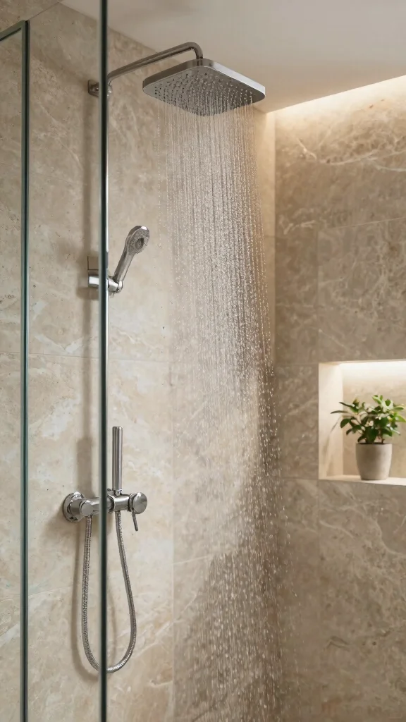 12 Master Bath Double Shower Head Ideas for a Couples' Shower - 1. Rainfall Showerheads for a Spa-Like Experience 1