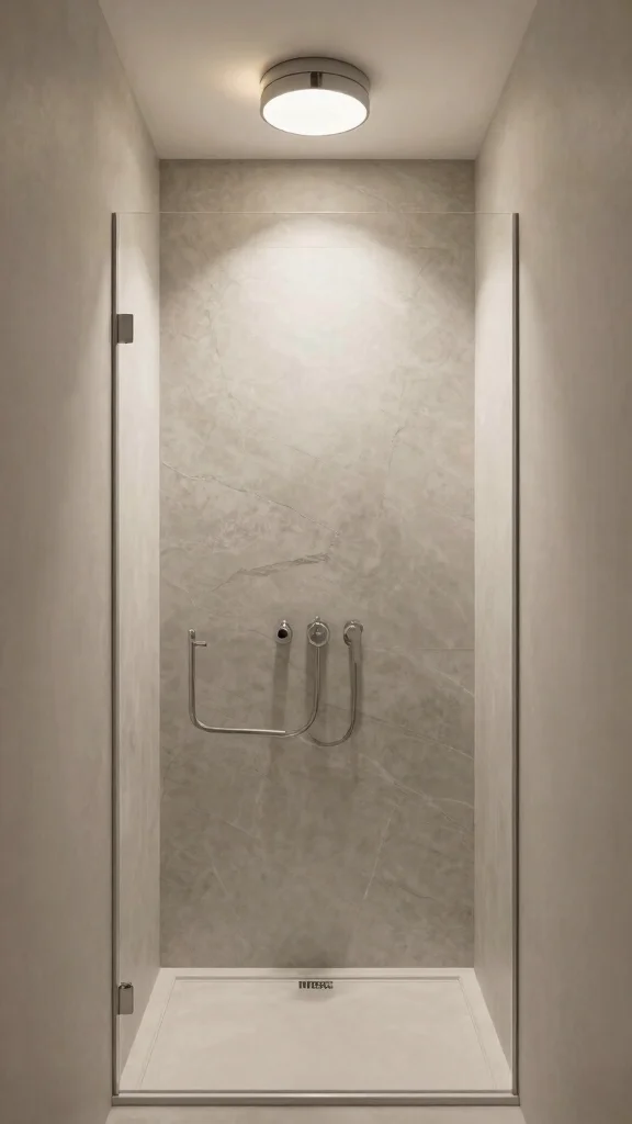 12 Master Bath Double Shower Head Ideas for a Couples' Shower - 10. Statement Lighting Above the Shower 1