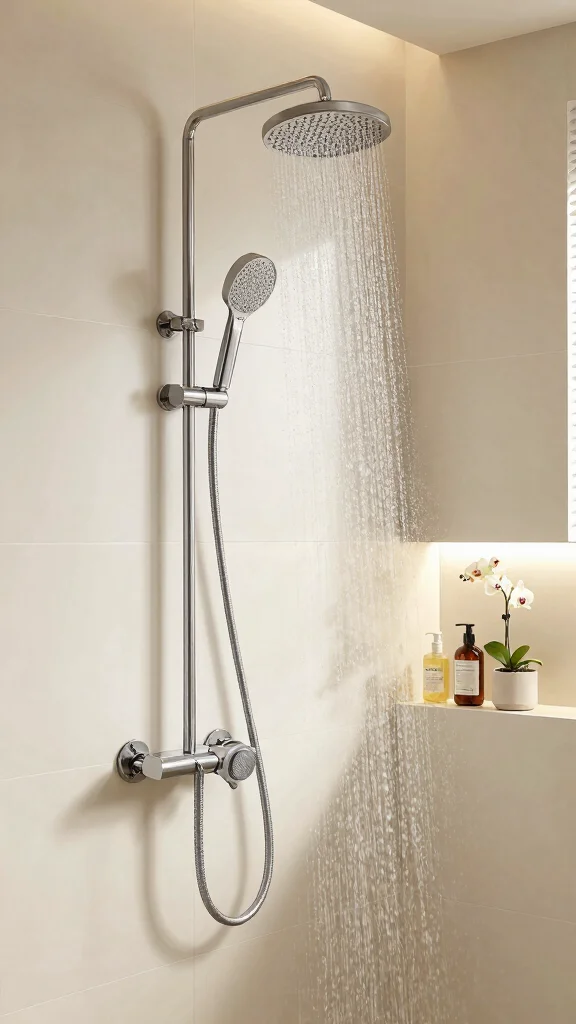 12 Master Bath Double Shower Head Ideas for a Couples' Shower - 2. Adjustable Wall-Mounted Showerheads 1