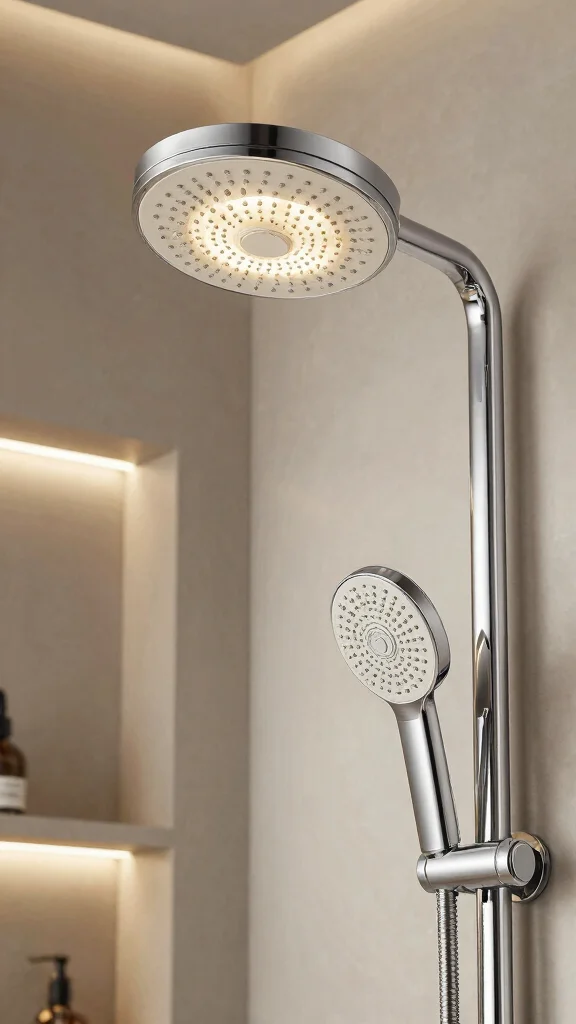 12 Master Bathroom Shower Head Ideas for a Luxurious Personal Sanctuary - 12. Artful Shower Heads as Statement Pieces 1
