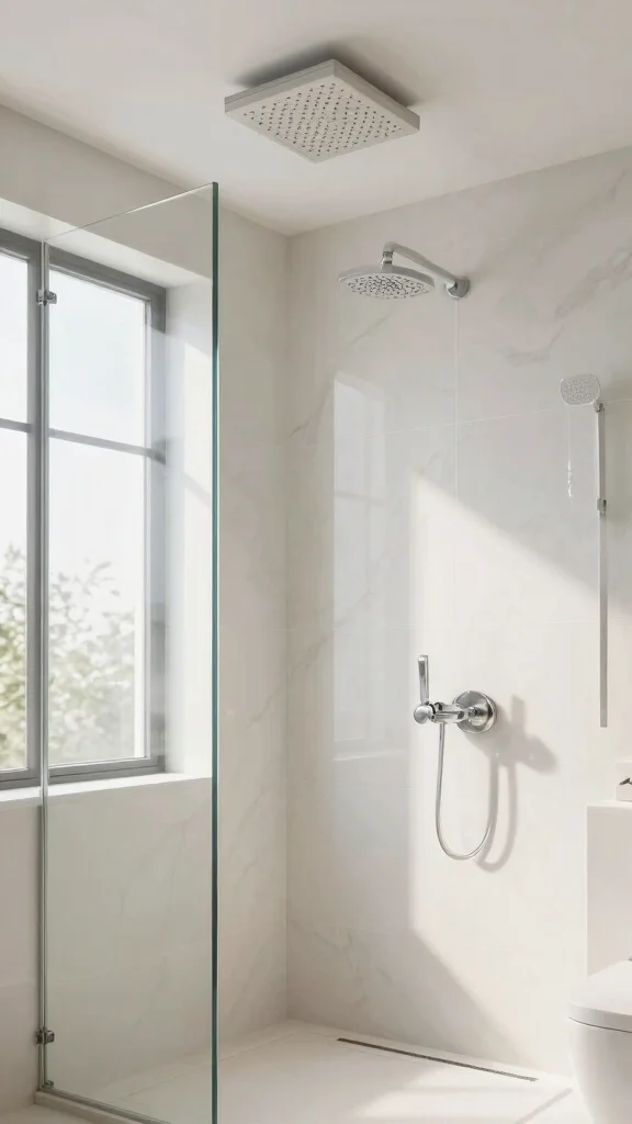 12 Master Bathroom Shower Head Ideas for a Luxurious Personal Sanctuary - 5. Ceiling-Mounted Shower Heads for a Luxurious Touch 1