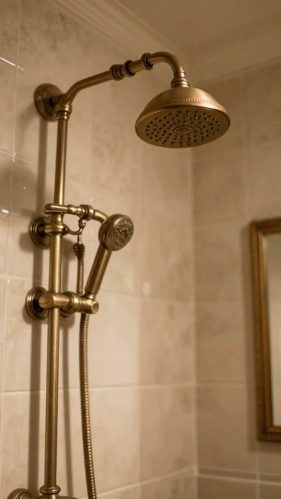12 Master Bathroom Shower Head Ideas for a Luxurious Personal Sanctuary - 6. Vintage-Style Shower Heads for Timeless Charm 1