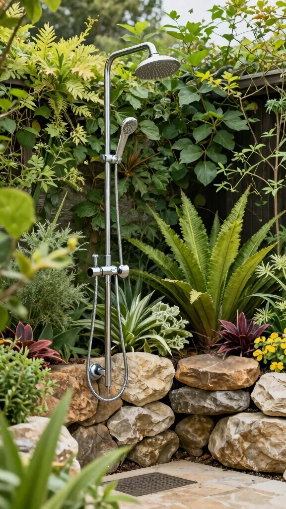 12 Master Bathroom Shower Head Ideas for a Luxurious Personal Sanctuary - 8. Outdoor Shower Heads for Nature Lovers 1