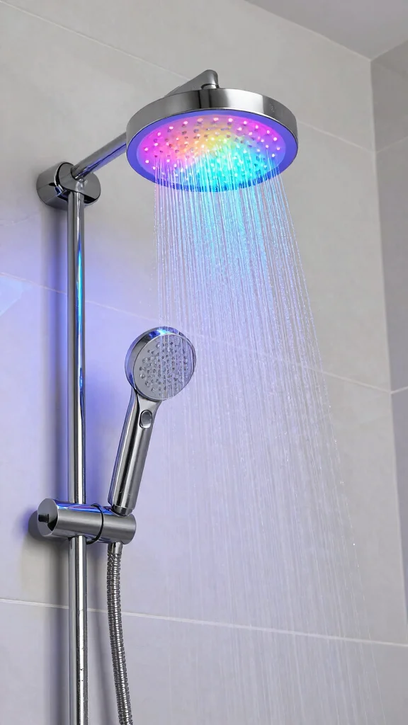 12 Master Bathroom Shower Head Ideas for a Luxurious Personal Sanctuary - 9. Color-Changing LED Shower Heads for a Fun Twist 1