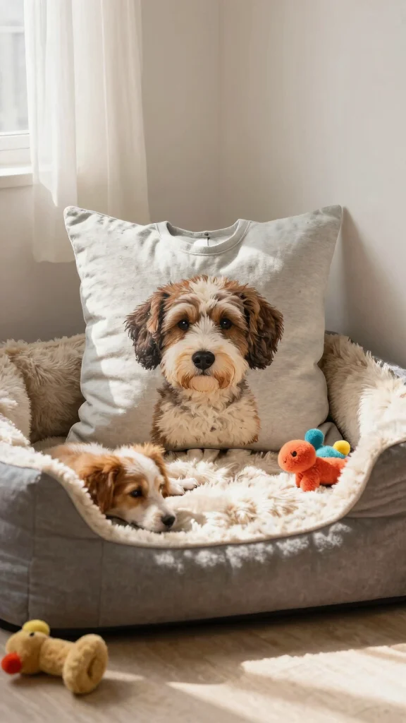 12 Memory Pillow Ideas Made From Old Shirts for a Sentimental Keepsake - 10. Pet-Friendly Shirt Pillow 1