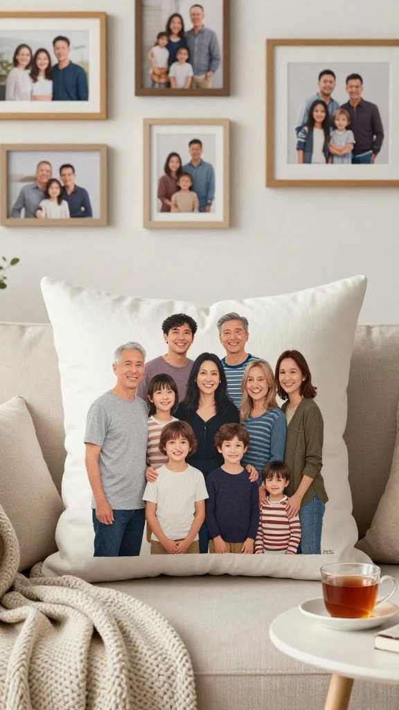 12 Memory Pillow Ideas Made From Old Shirts for a Sentimental Keepsake - 4. Family Reunion Tribute Pillow 1