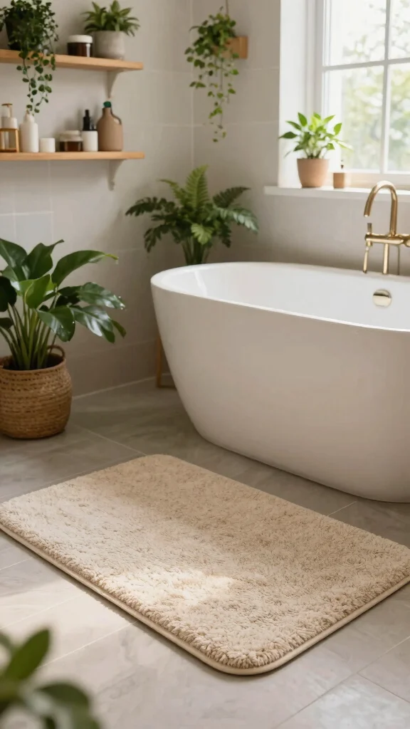12 Neutral Bathroom Rug Ideas That Work With Any Color Palette - 1. Soft Beige Cotton Bath Mat 1