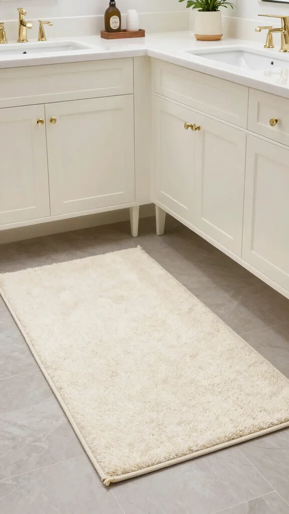 12 Neutral Bathroom Rug Ideas That Work With Any Color Palette - 12. Classic Ivory Cotton Bath Rug 1