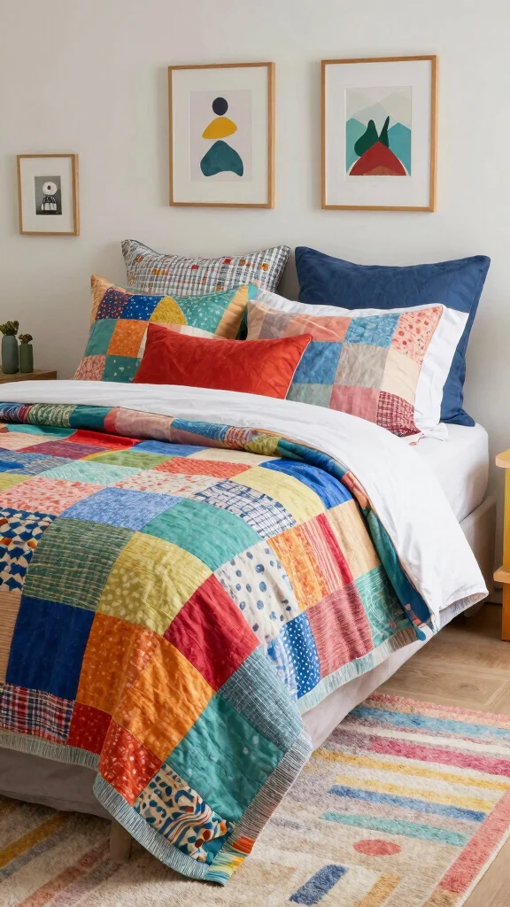 12 Pillow Case Ideas for Bedrooms: From Linen to Silk and Beyond - 10. Patchwork Pillow Cases 1