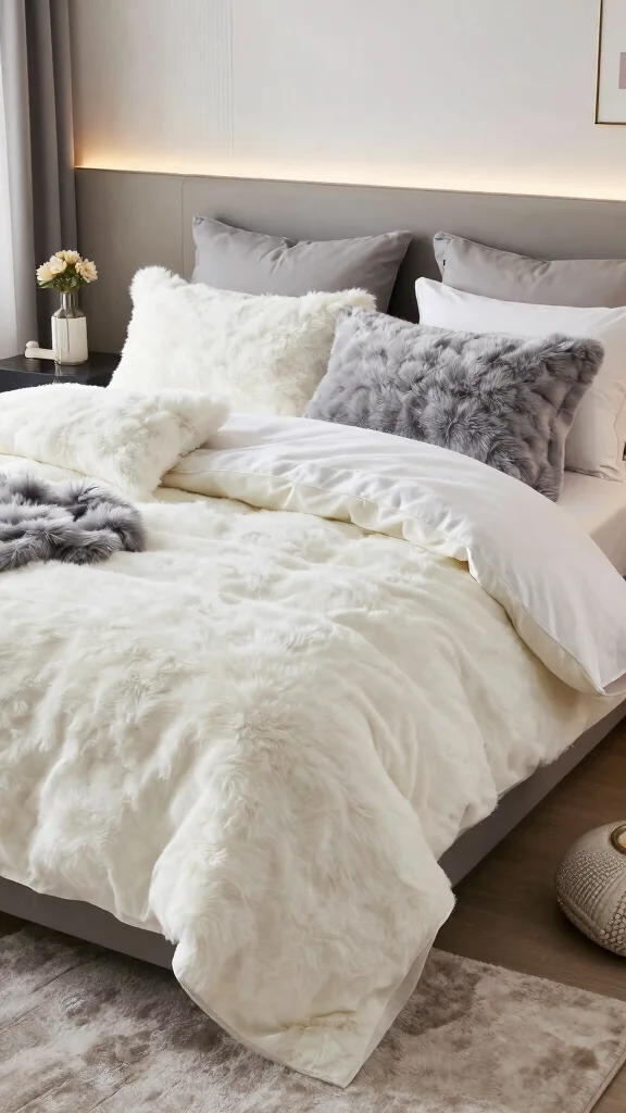 12 Pillow Case Ideas for Bedrooms: From Linen to Silk and Beyond - 12. Faux Fur Pillow Cases 1