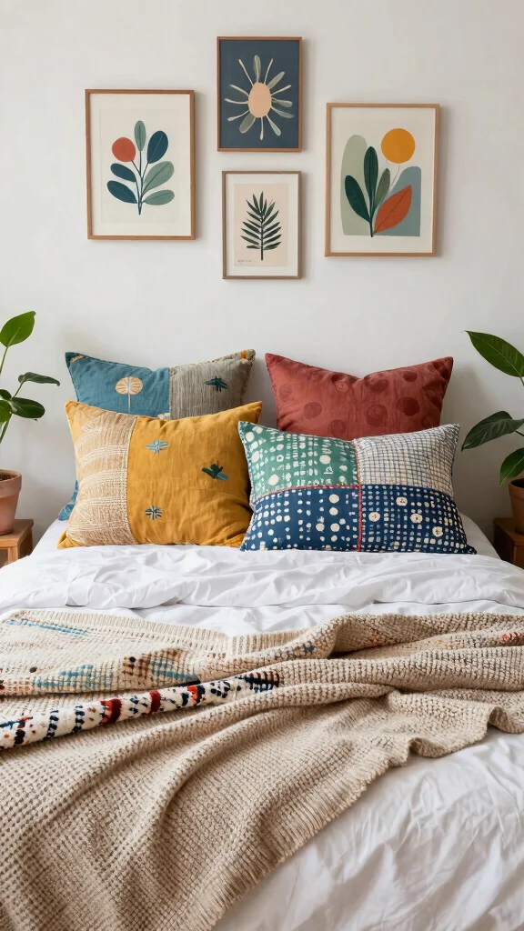 12 Pillow Case Ideas for Bedrooms: From Linen to Silk and Beyond - 6. Upcycled Fabric Pillow Cases 1