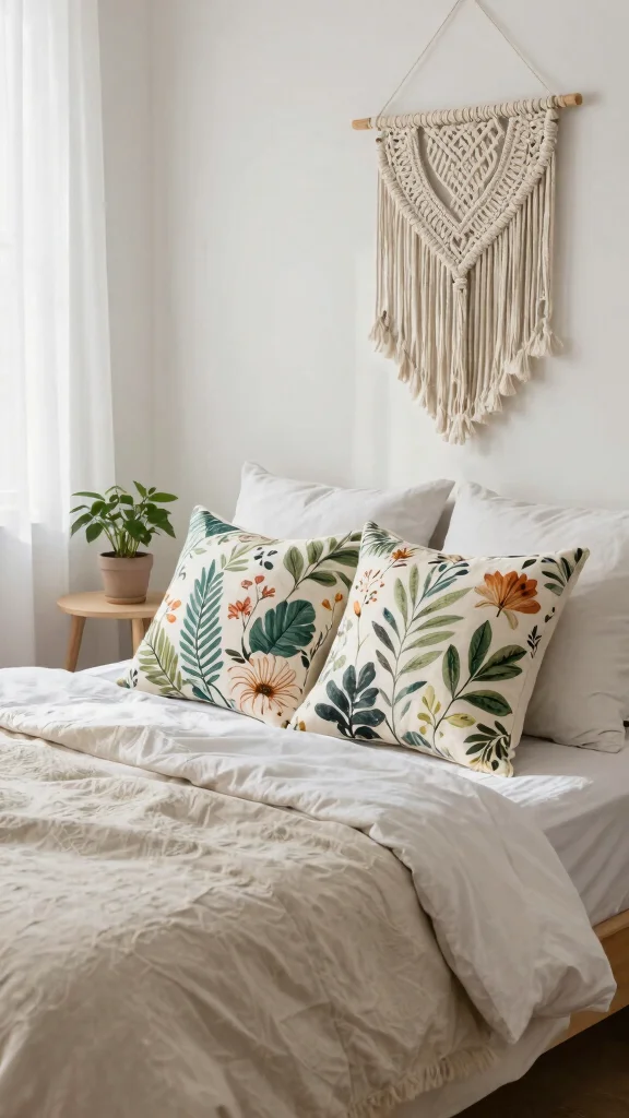 12 Pillow Sewing Project Ideas for Every Skill Level and Room - 2. Botanical Print Cushion 1
