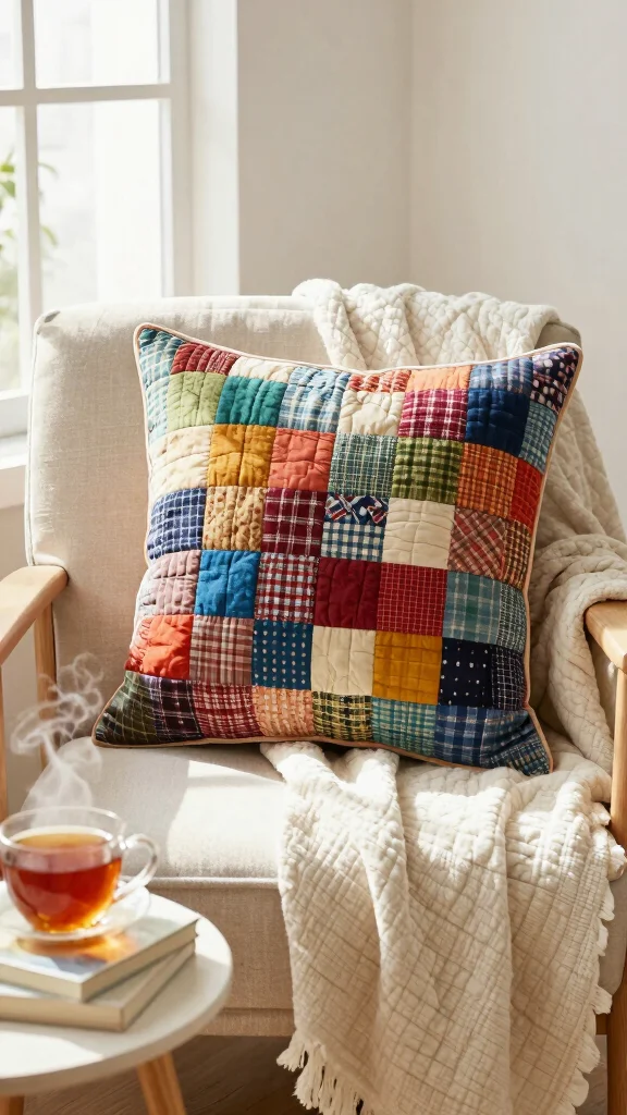 12 Pillow Sewing Project Ideas for Every Skill Level and Room - 5. Quilted Throw Pillow 1