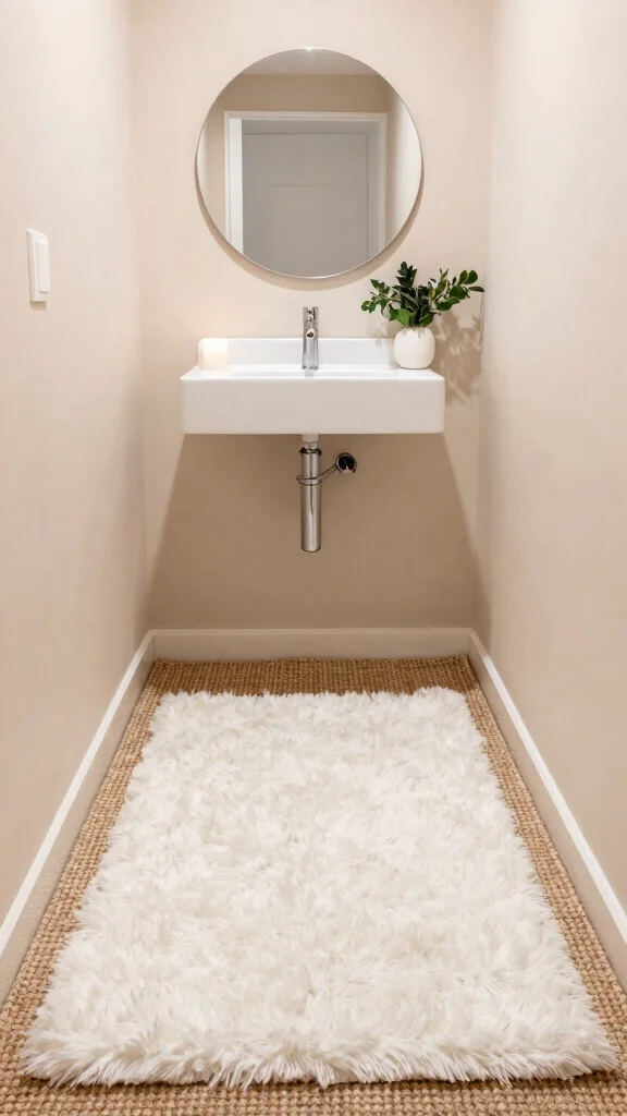 12 Powder Room Rug Ideas for a Small Statement-Making Floor - 12. Layered Textures 1