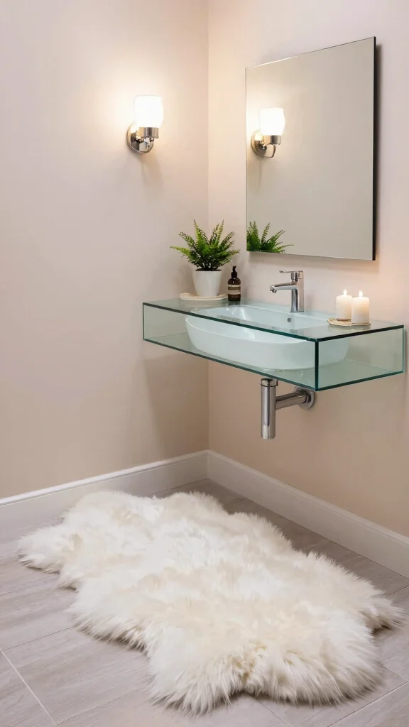 12 Powder Room Rug Ideas for a Small Statement-Making Floor - 6. Faux Fur Touches 1