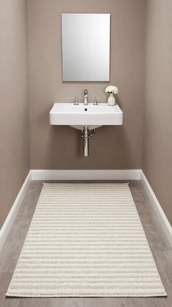 12 Powder Room Rug Ideas for a Small Statement-Making Floor - 7. Simple Stripes 1