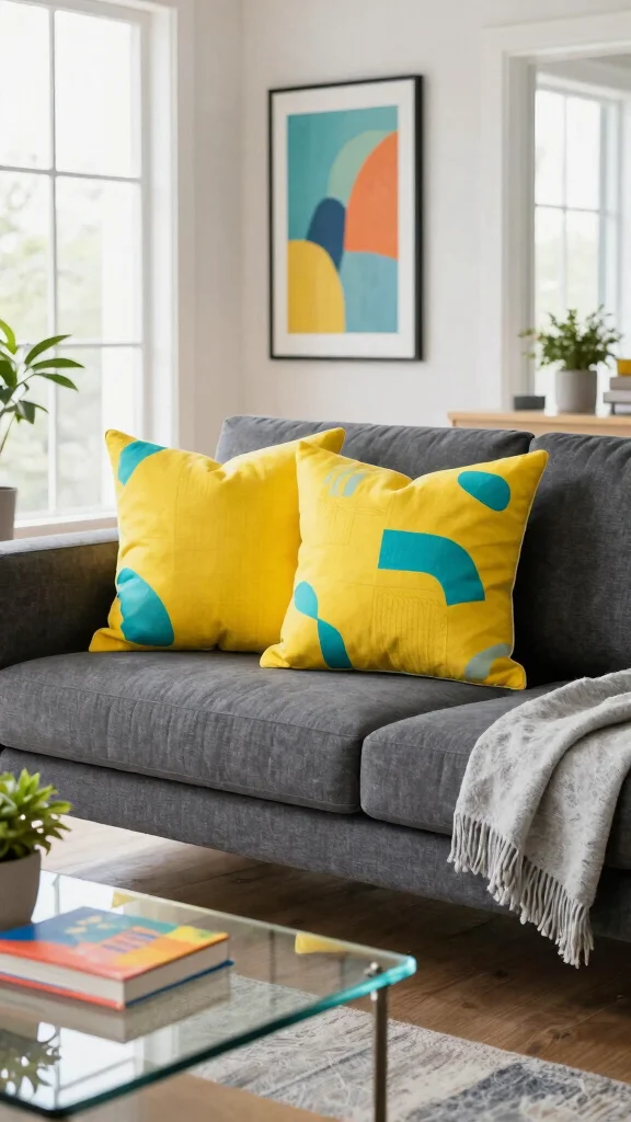 12 Set of 2 Pillow Ideas for Paired Coordinated Couch or Bed Styling - 2. Vibrant Pops of Color 1