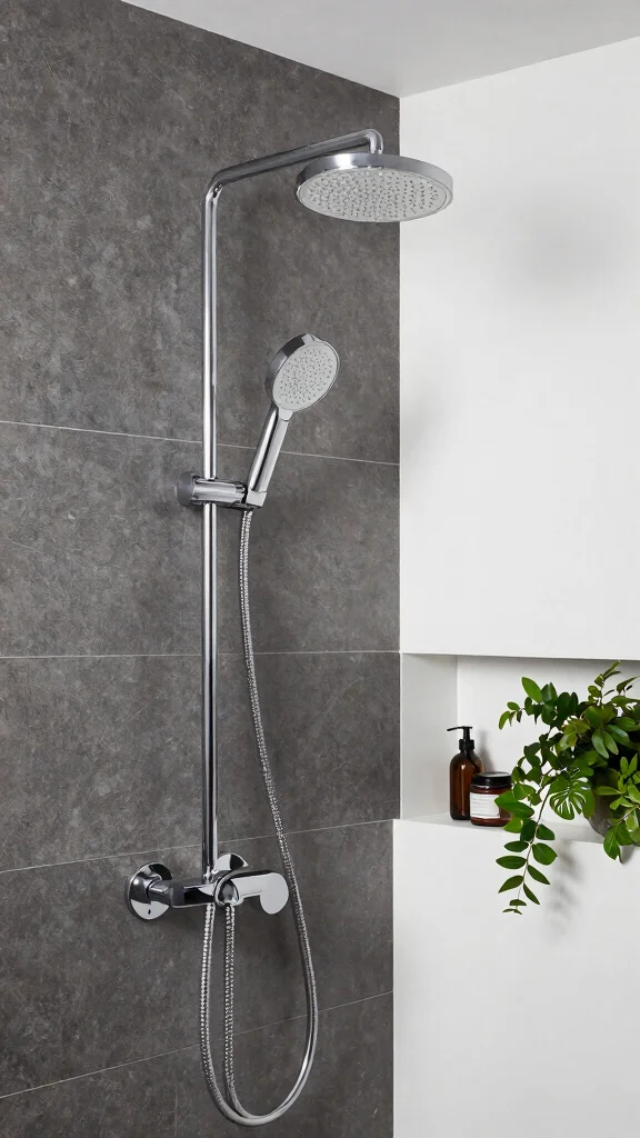 12 Shower Head Upgrade Ideas That Transform Your Daily Shower - 3. Wall-Mounted Shower Heads for Space Efficiency 1