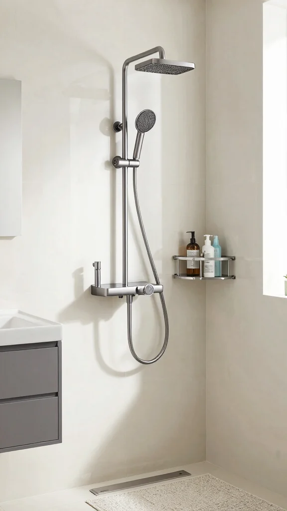 12 Shower Head and Handheld Placement Ideas for the Most Functional Setup - 2. Wall-Mounted Handheld for Space-Saving 1