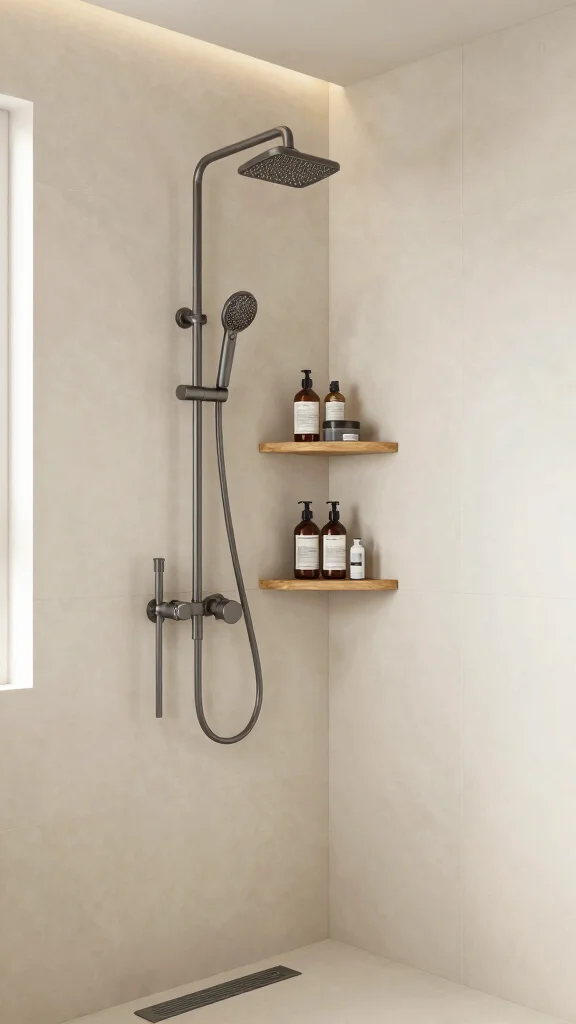 12 Shower Head and Handheld Placement Ideas for the Most Functional Setup - 6. Corner Handheld for Maximum Functionality 1
