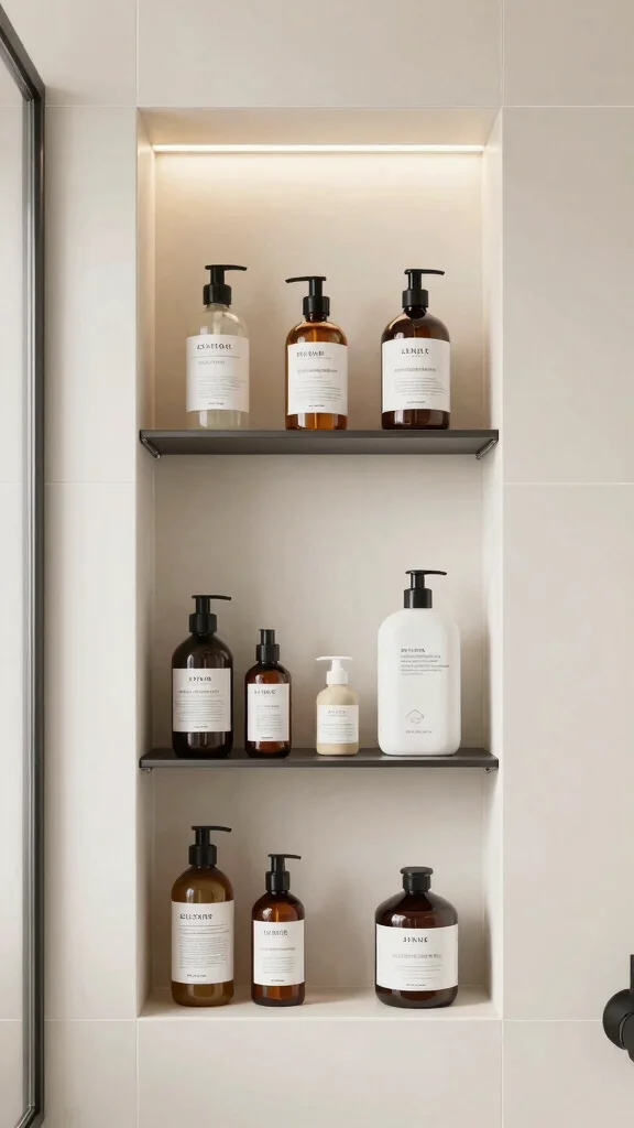 12 Shower Head and Niche Placement Ideas for a Functional Balanced Shower - 11. Add Adjustable Shelving to Your Niche 1