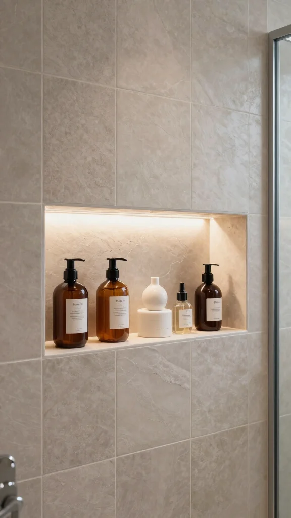 12 Shower Head and Niche Placement Ideas for a Functional Balanced Shower - 3. Incorporate a Low-Profile Niche 1