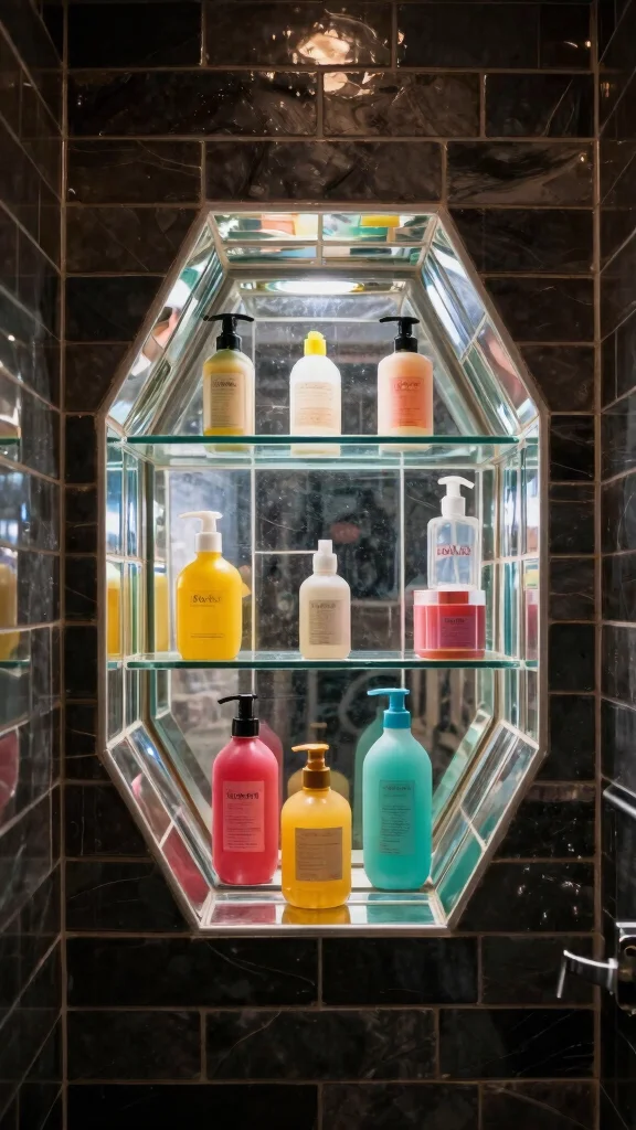 12 Shower Head and Niche Placement Ideas for a Functional Balanced Shower - 8. Experiment with Geometric Niche Designs 1